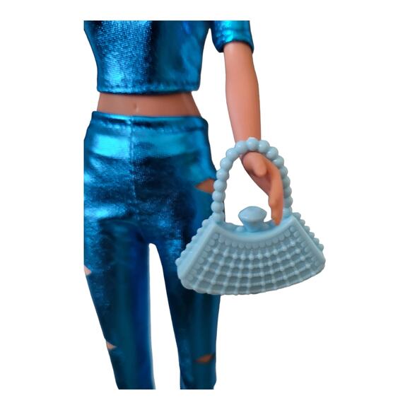 Steffi Doll in Blue Pants Suit and Handbag - Picture 6 of 7